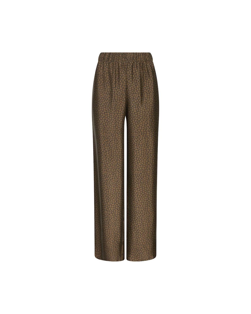 Lily Rou Lily Rou Silk Marina Relaxed Trousers in Brown | Lyst