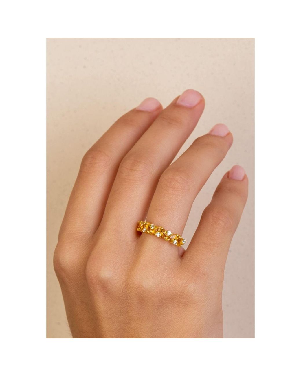 Lavani Jewels Multicolor Birthstone Ring November Orange Goldplated Citrino