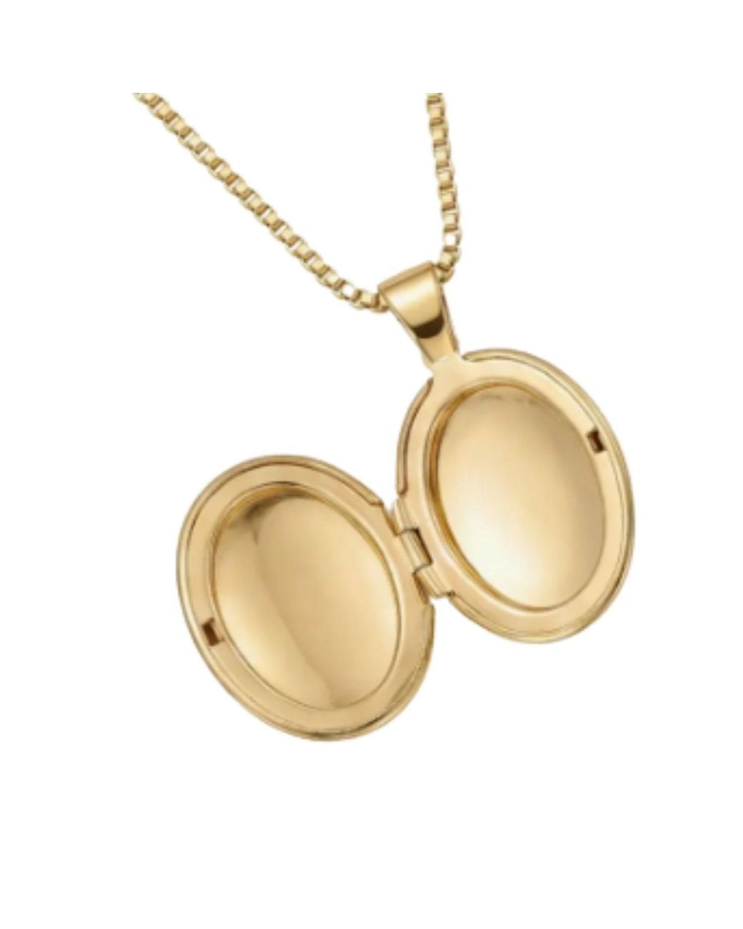 Argento Vivo Metallic Oval Locket Pendant Necklace