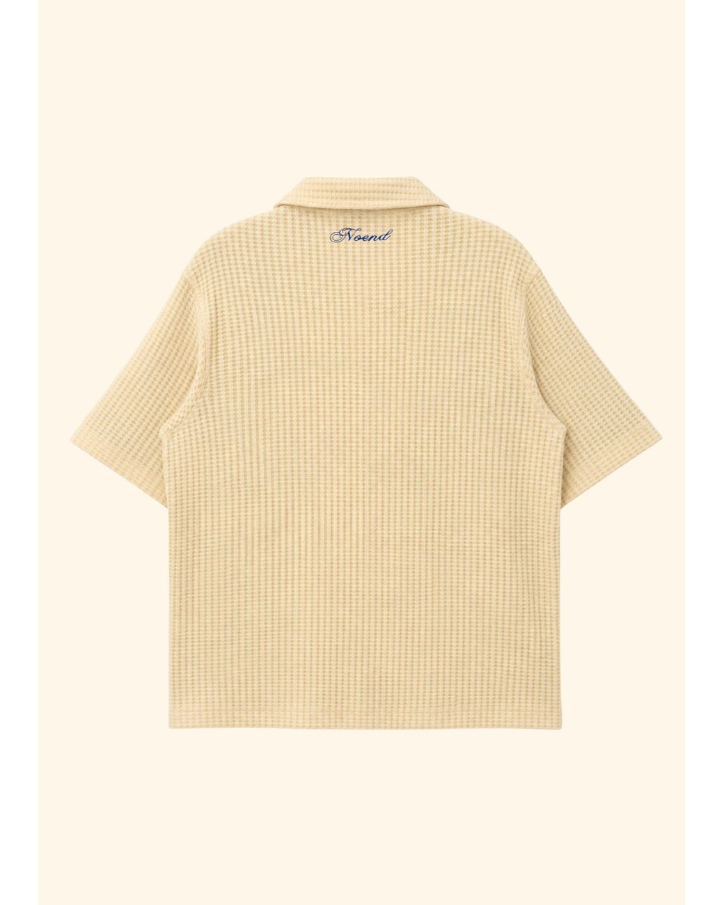 NOEND Natural Textured Convertible Collar Shirt for men