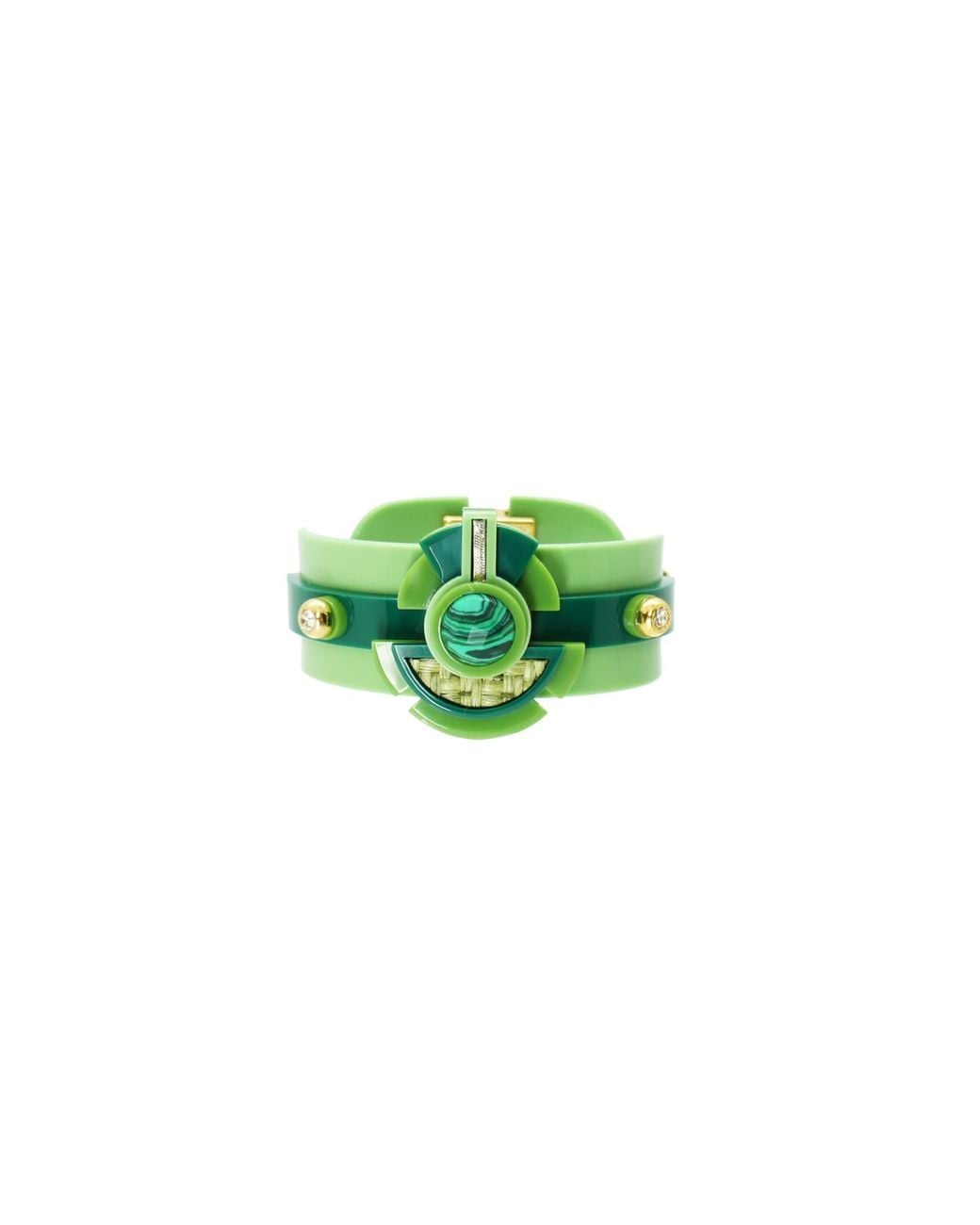 Gissa Bicalho Green Acrylic Handmade Bracelet Buriti