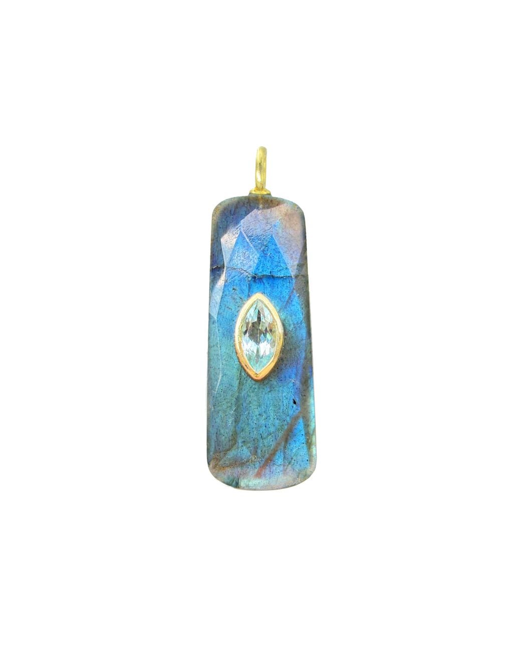 KAMARIA Blue Labradorite Gemstone Pendant With Topaz