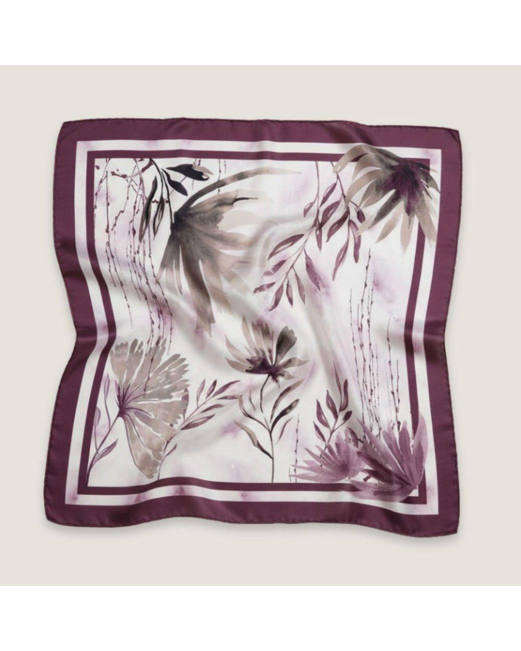 Hi Silk Blue Beautiful Botanicals Large Square Silk Twill Scarf