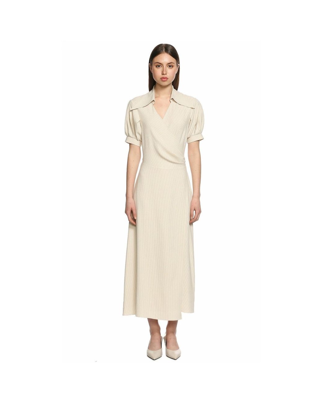 NAZLI CEREN White Agon Wrap Dress