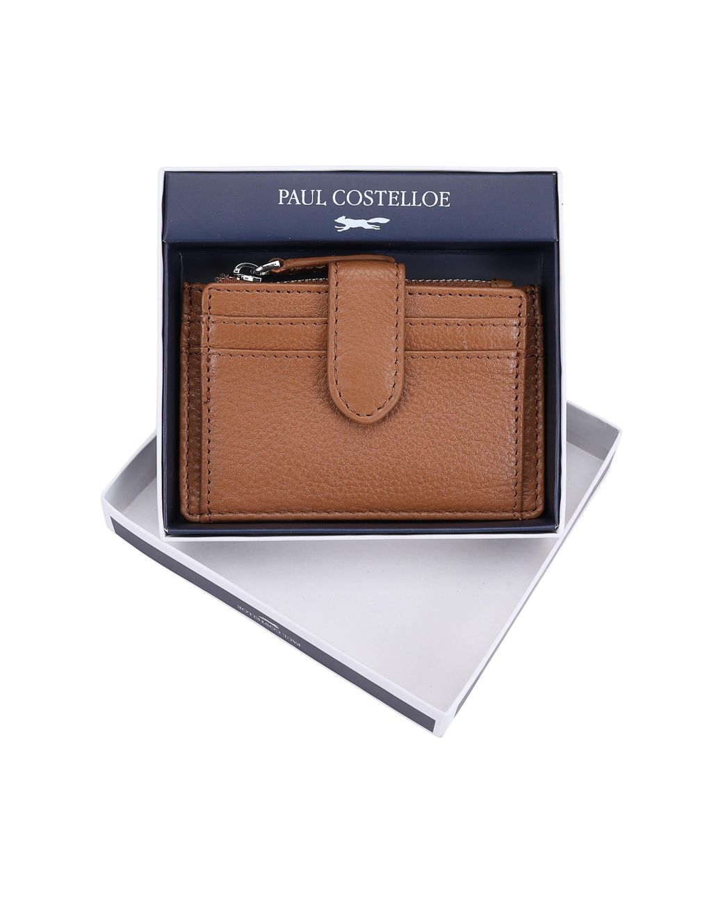 Paul Costelloe Blue Carl Leather Card Holder for men