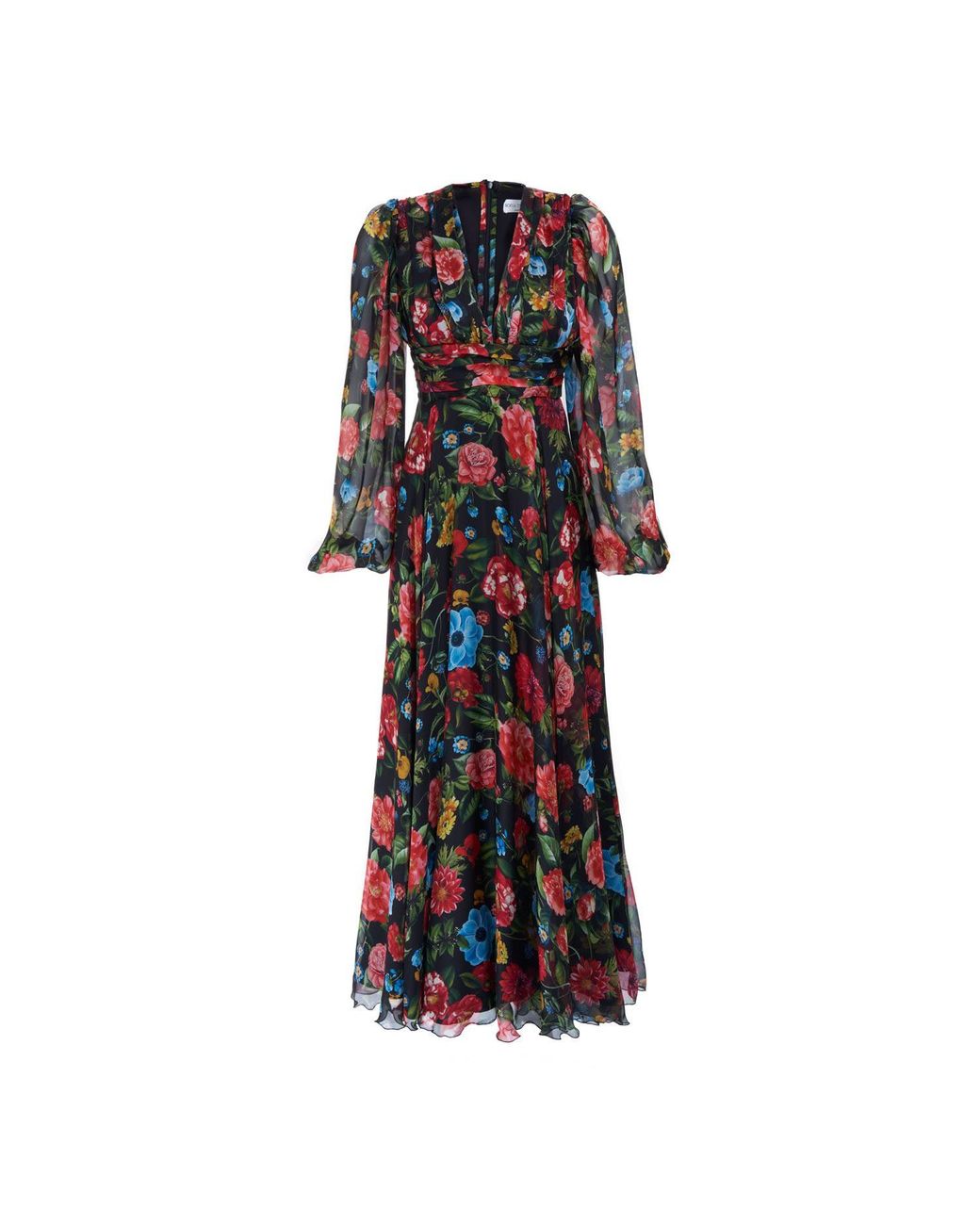 Sofia Tsereteli Black Evening Dress In Silk Chiffon
