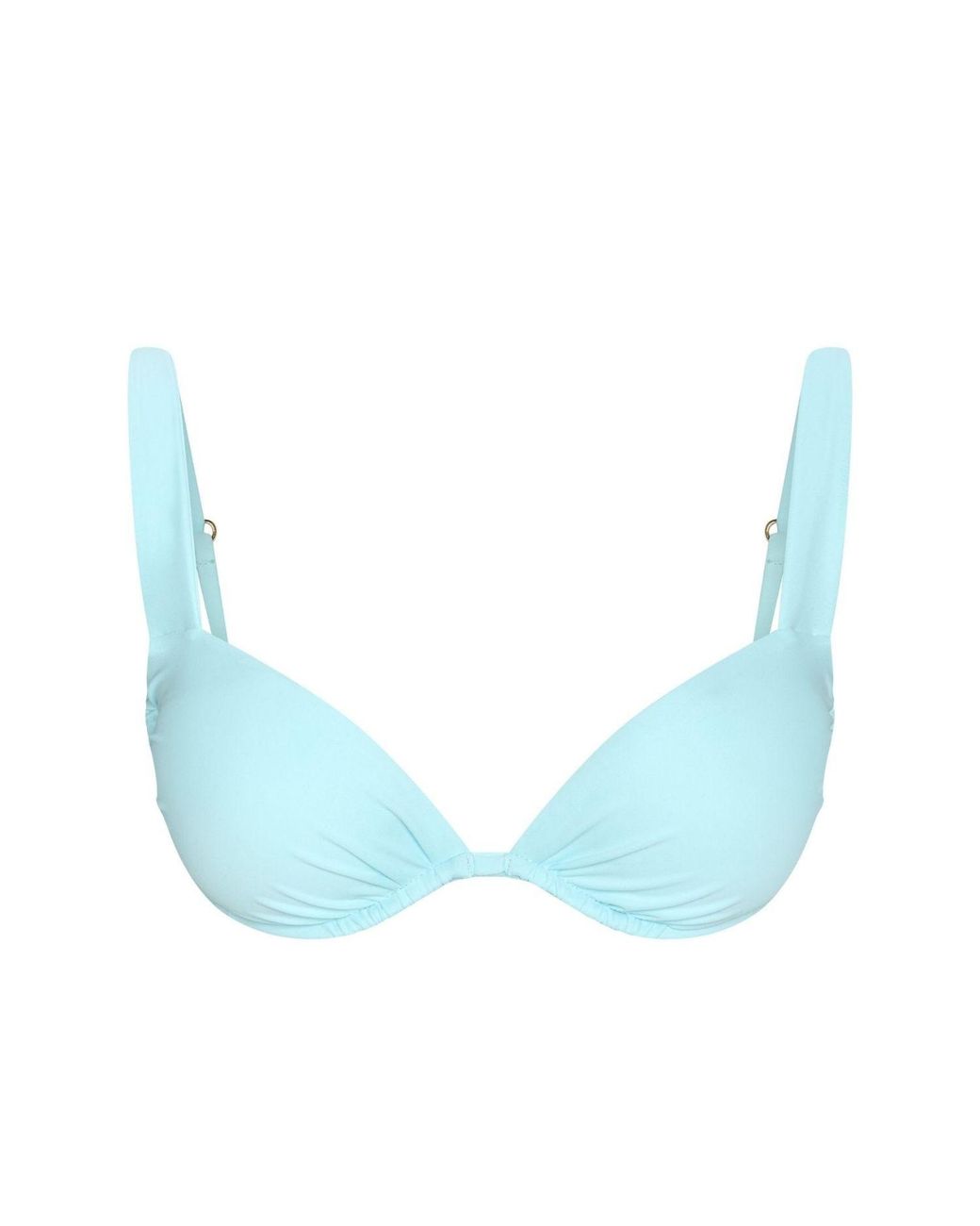 Aja Swimline Blue Calypso Ruched Bikini Bra Top