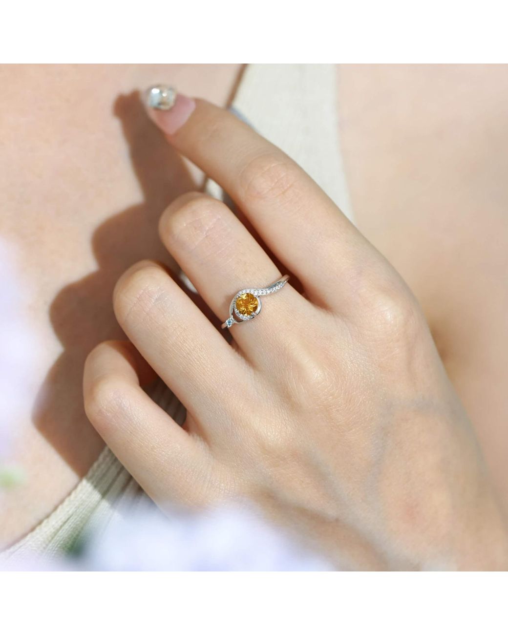 Azura Jewelry New York White Ring Of Air Vermeil