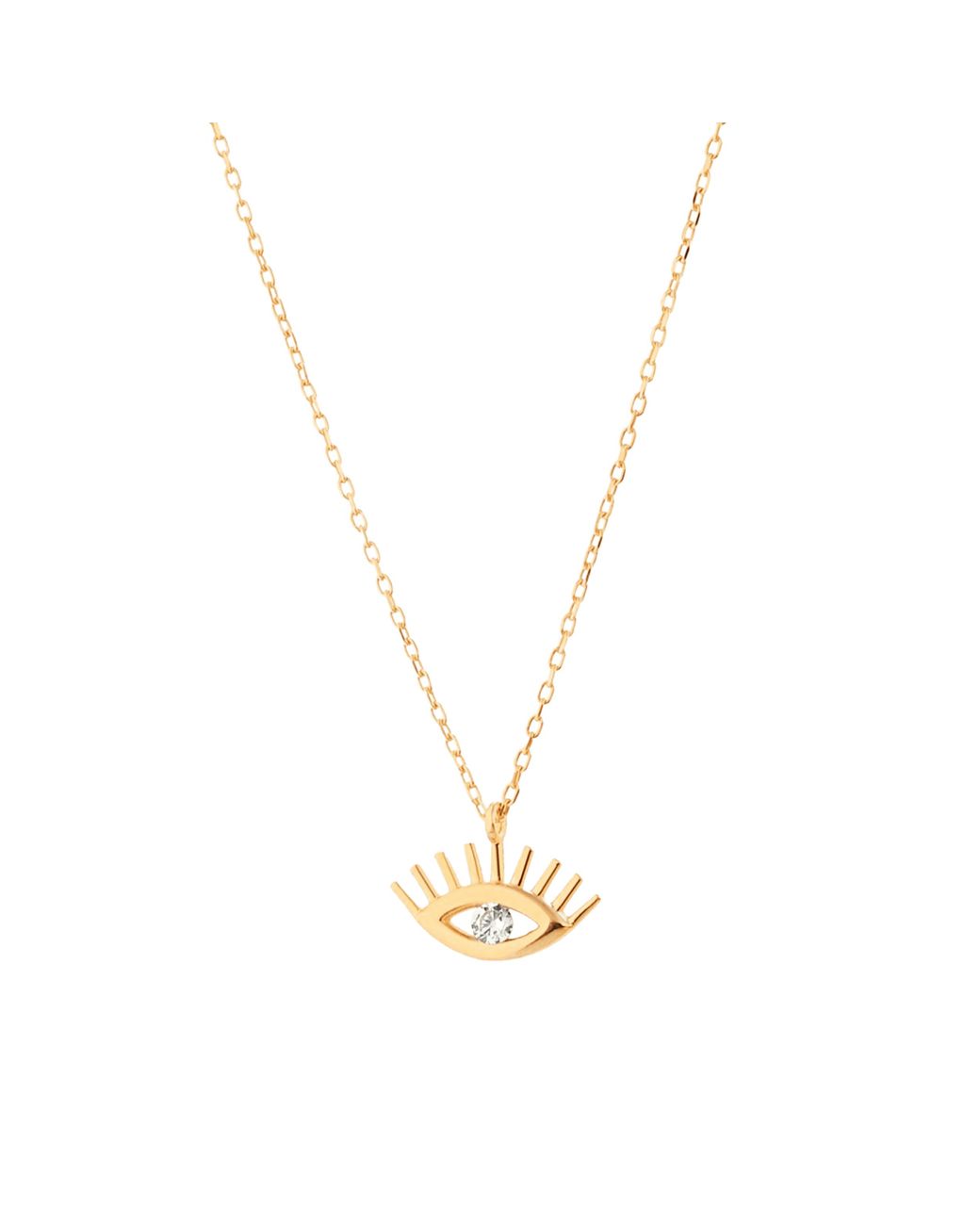 Spero London Metallic White Eye Evil Eye Sterling Silver Necklace