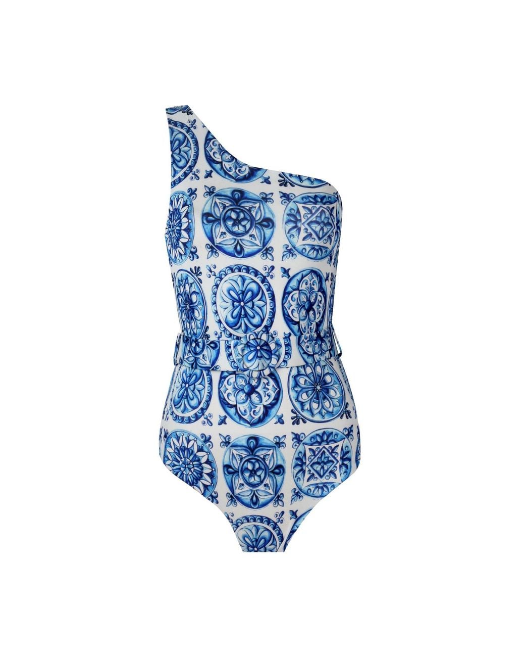 Nur Karaata Blue Soleil Bleu Blanc Swimsuit