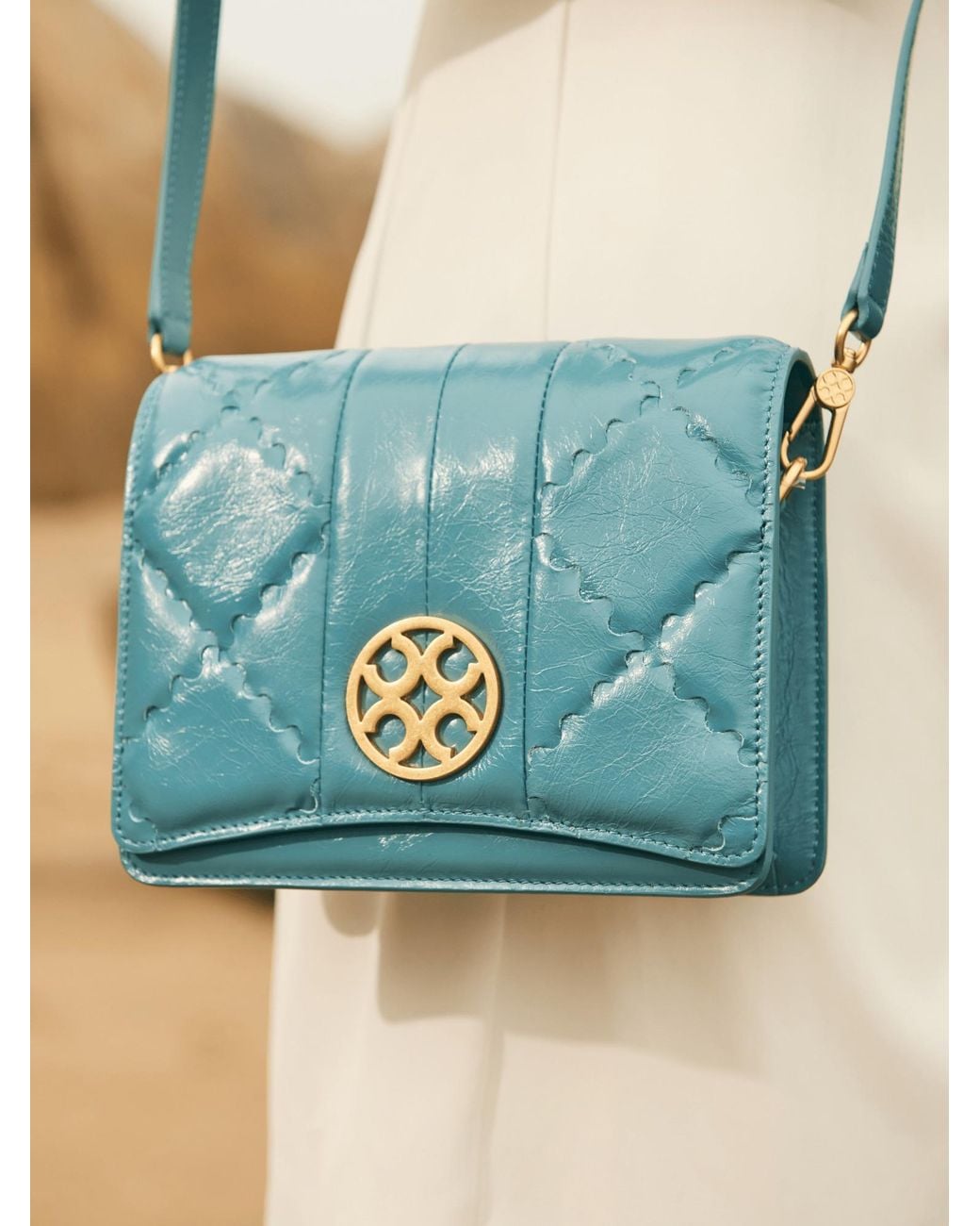 Orange Cube Blue Mosaic Diamond Crossbody Bag