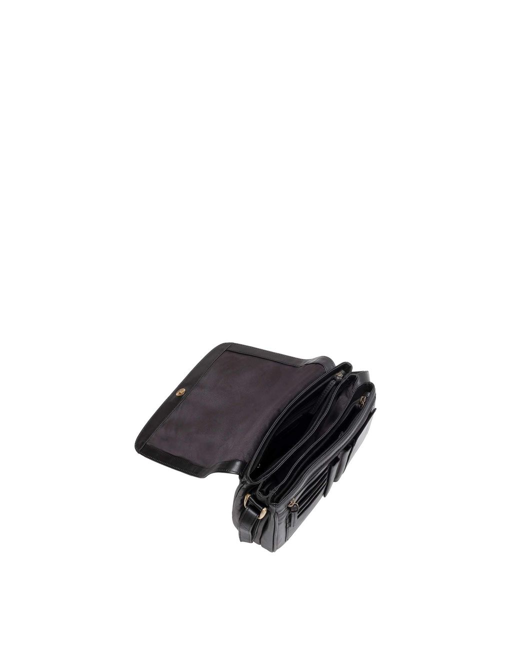 Lloyd Baker Gray Nahan Flap-Over Leather Crossbody Bag