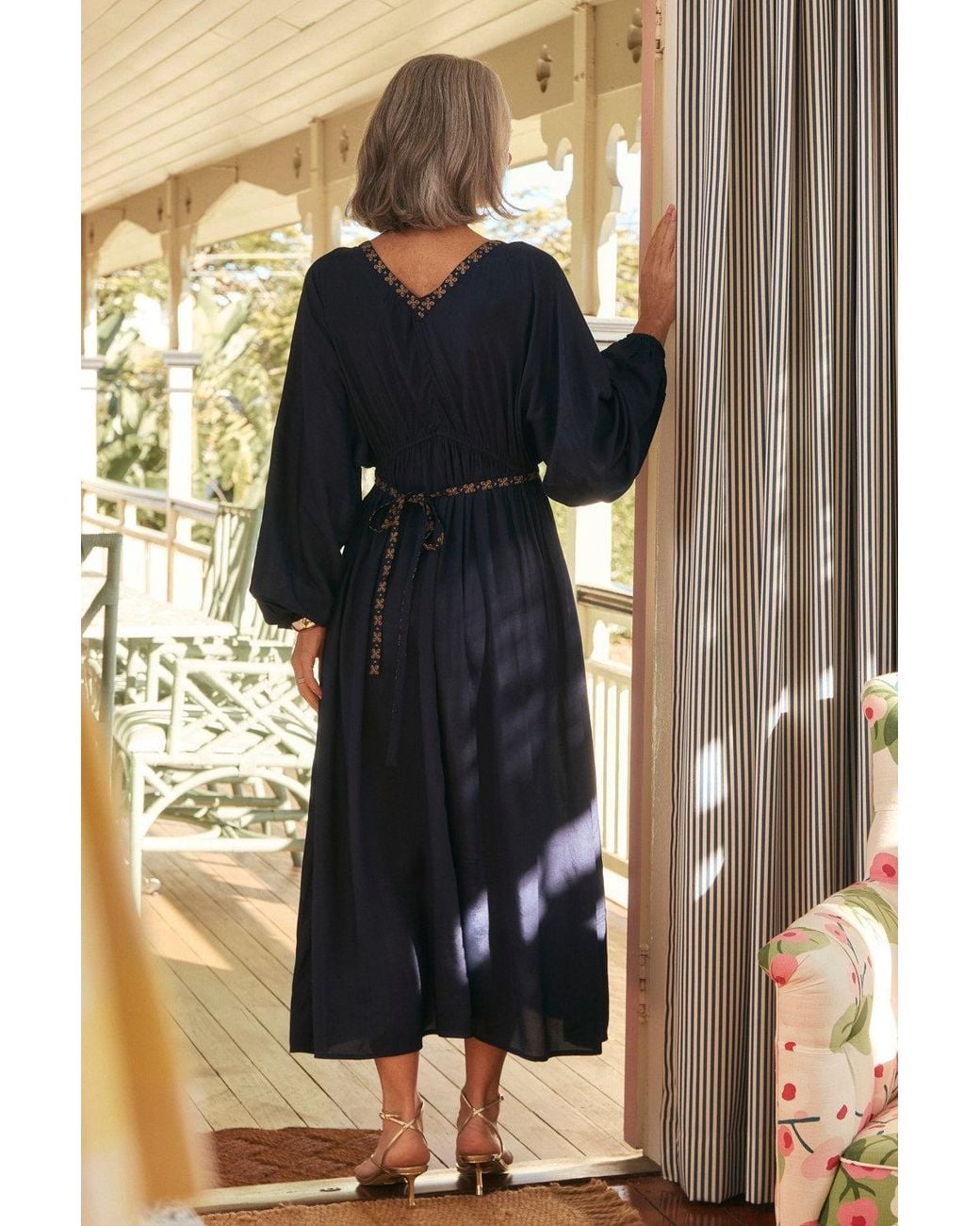 Adrift Clothing Blue Margot Billow Dress