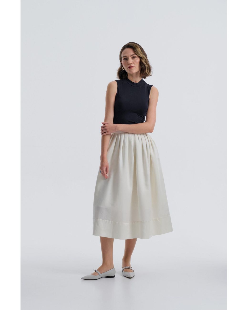 Baltér Natural Minorca Lait Midi Skirt