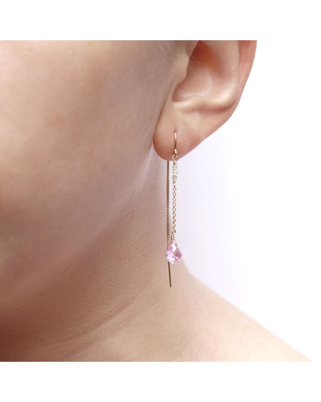 MOUNIR LONDON Metallic Beaded Briolette Threader Earrings