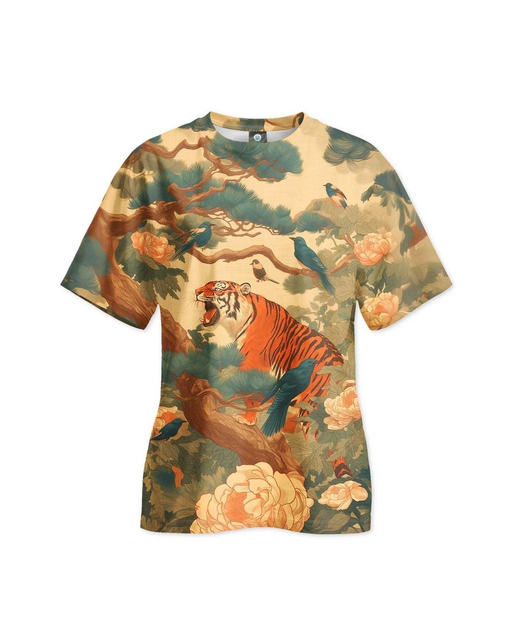 Aloha From Deer Yellow Neutrals Korean Folk Oversize T-Shirt