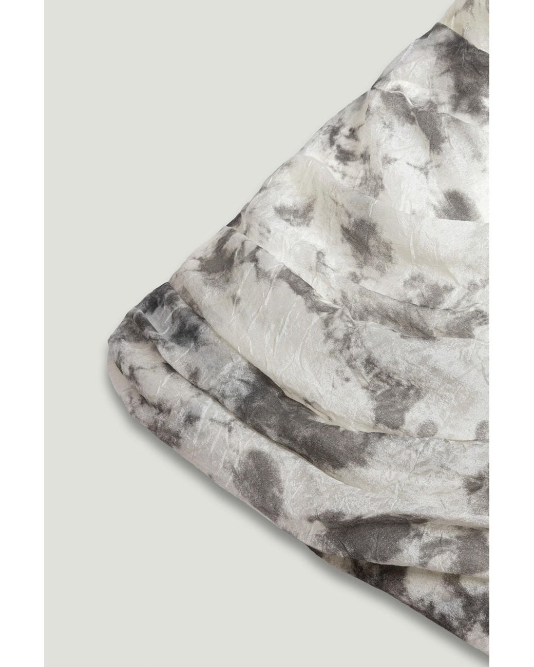 Nocturne Gray Abstract Print Off-Shoulder Ruched Mini Dress