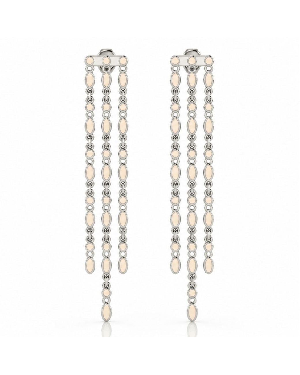 Linda Fiore White Amalei Earring With Creme Enamel