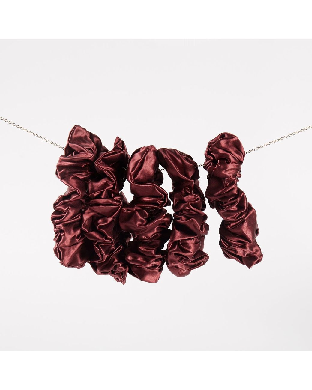 Soft Strokes Silk Red Pure Mulberry Silk Regular Scrunchie Set Of Five