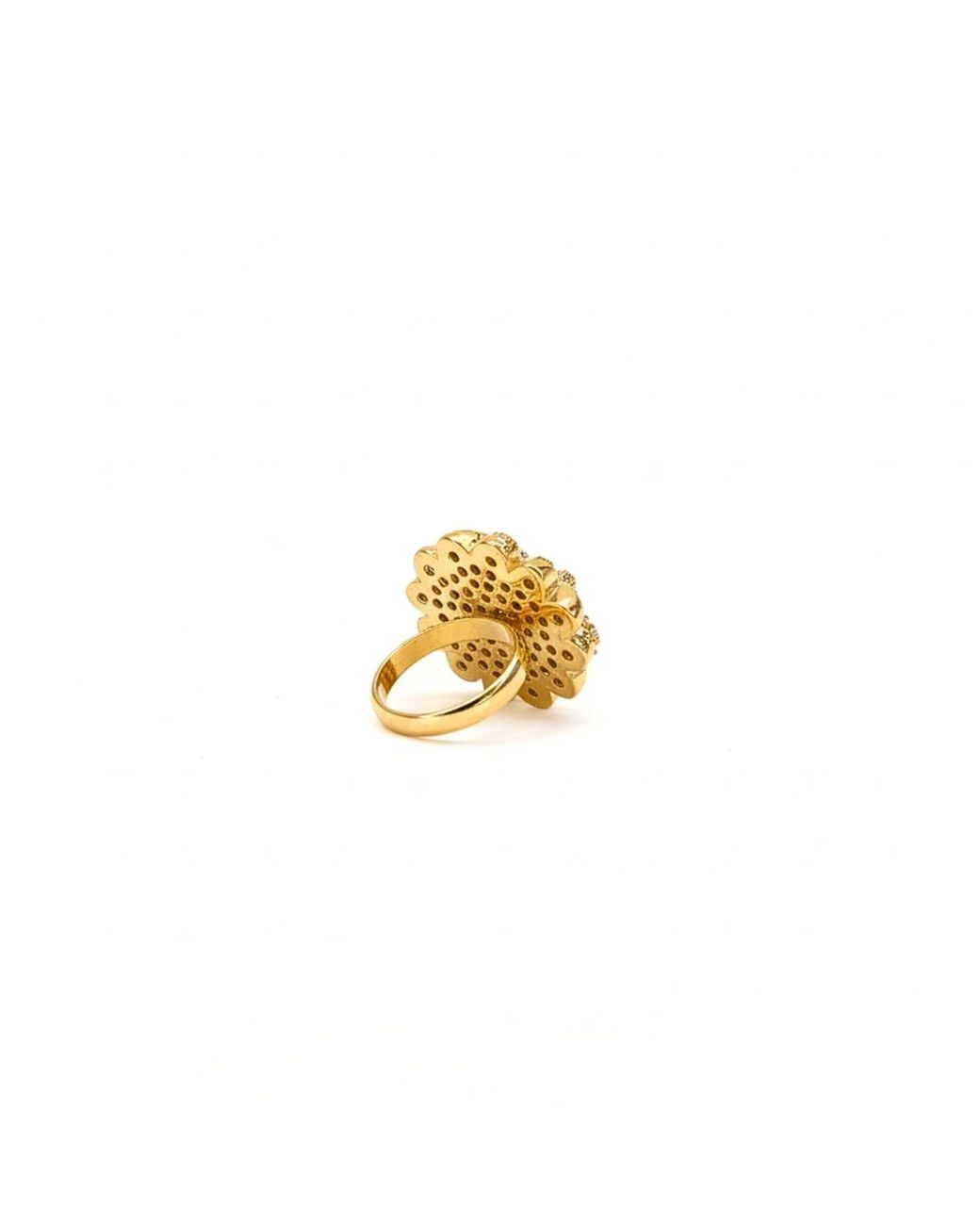 Jaredjamin Metallic Chrysanthemum Plated Ring