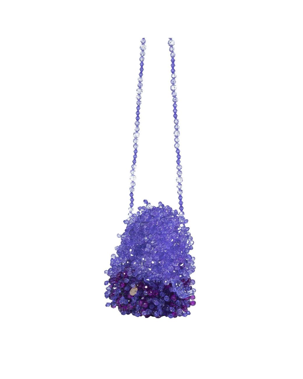 Tillie Beads Purple Fluffy Mini Bead Bag Bear Charm