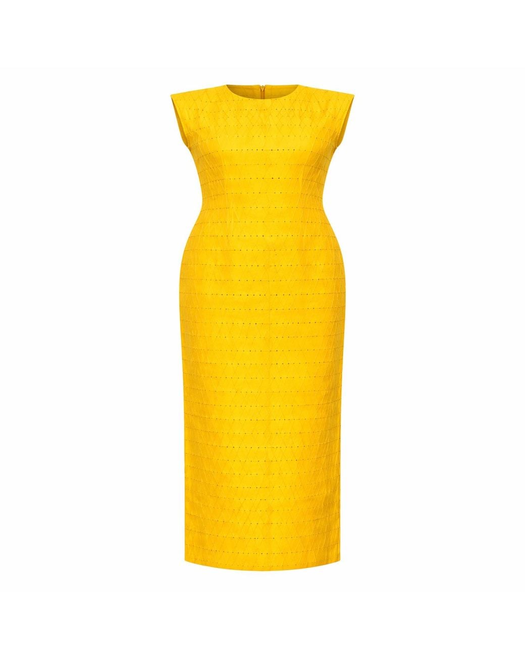 Chuks Collins Yellow Ireti Sleeveless Fitted Column Dress