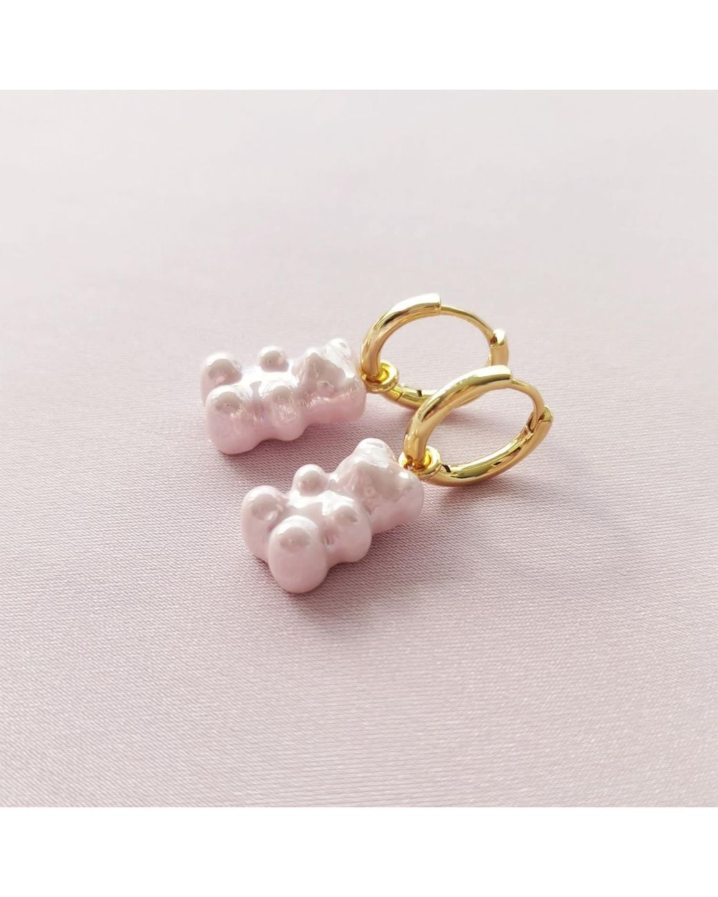 POPORCELAIN Multicolor Sweet Porcelain Gummy Bear Earrings, Tone