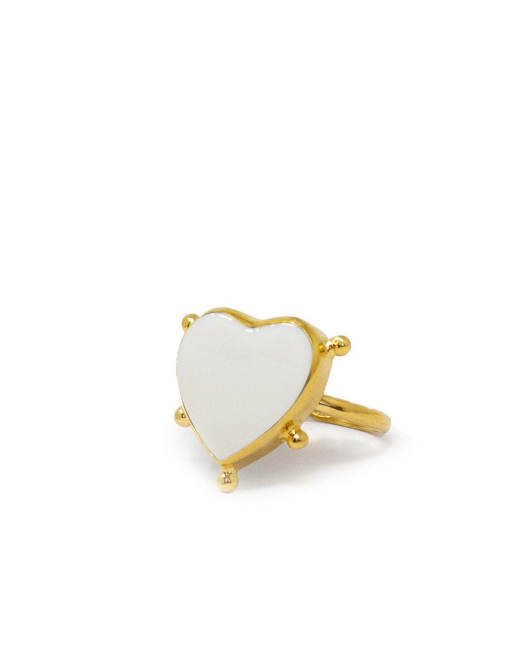 Vintouch Italy Metallic Happy Heart Porcelain Stacking Ring