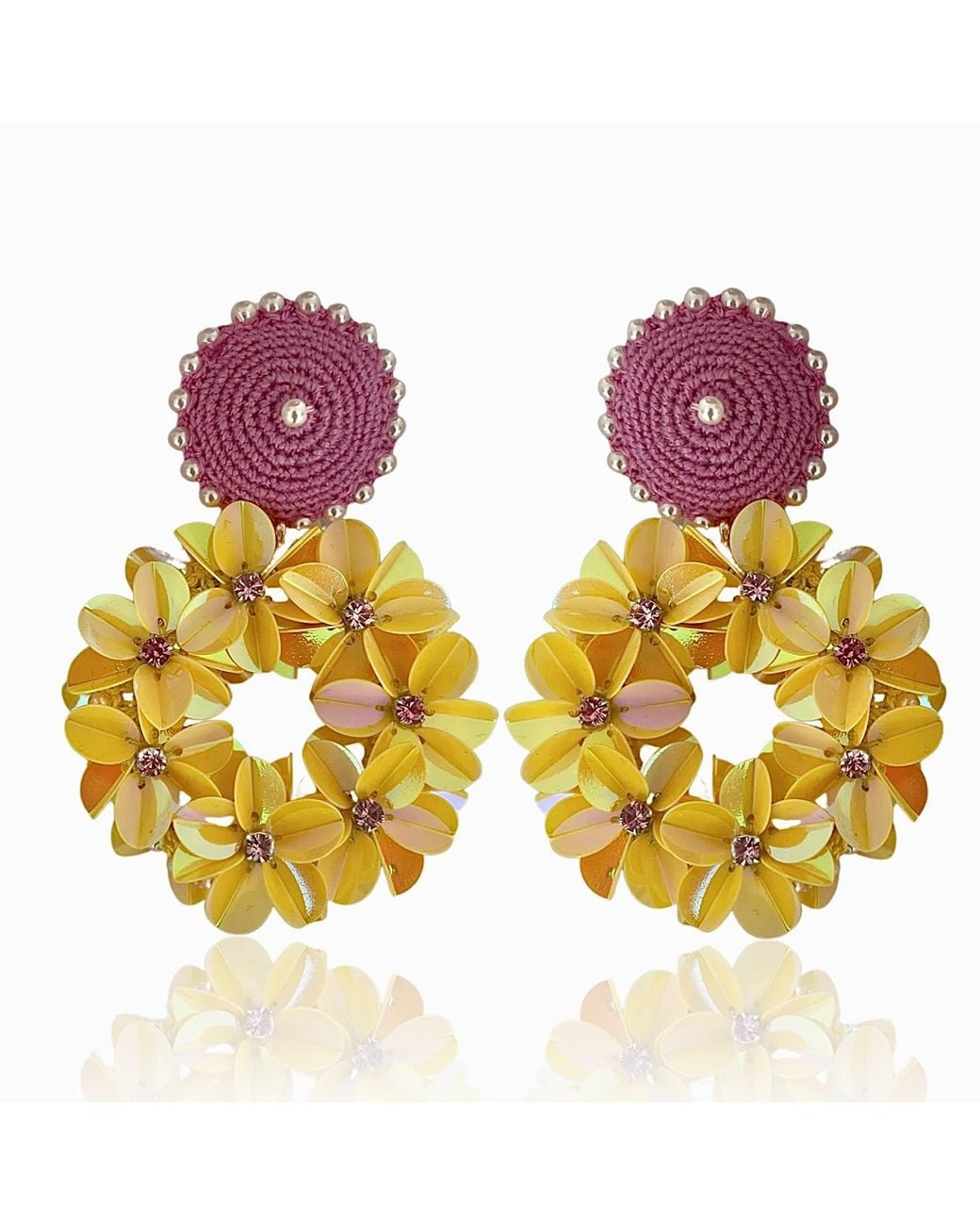 PINAR OZEVLAT Pink Petite Yasmine Hoops