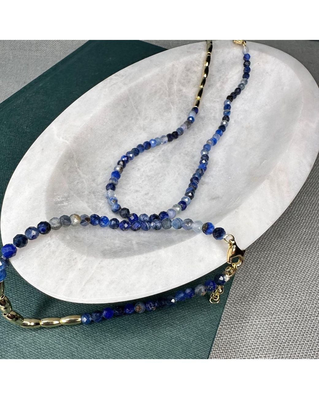 Clemence Wren Metallic Asymmetric Gemstone Necklace Nuggets
