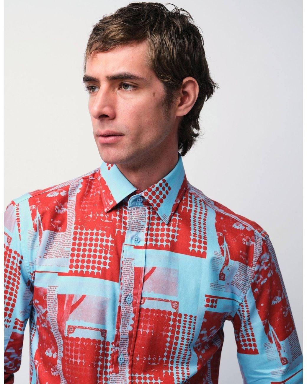 Gresham Blake Red Collage Shirt for men
