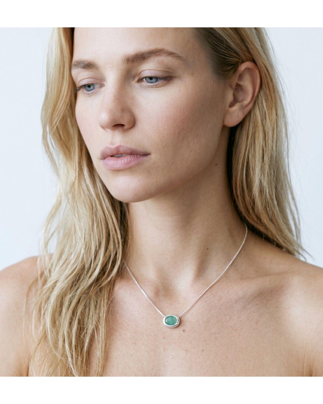 Uchi and Soto White Enso Amazonite & 925 Sterling Necklace