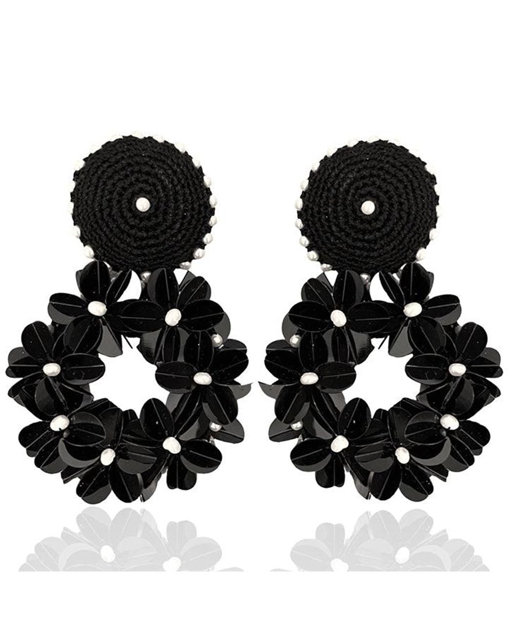 PINAR OZEVLAT Black Petite Yasmine Hoops