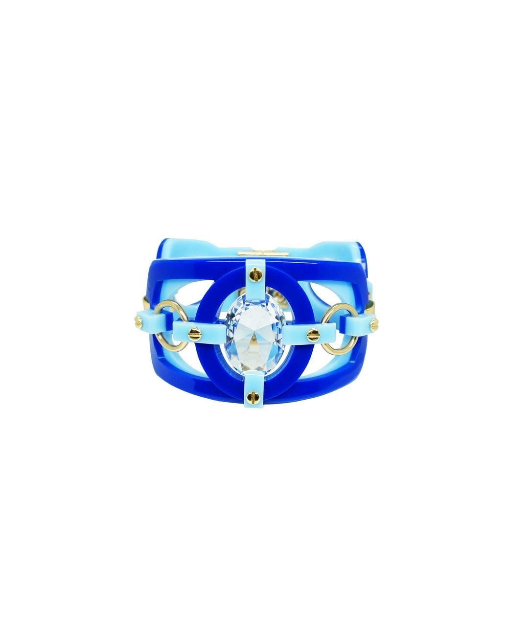Gissa Bicalho Blue Handmade Acrylic Bracelet Links And Stones