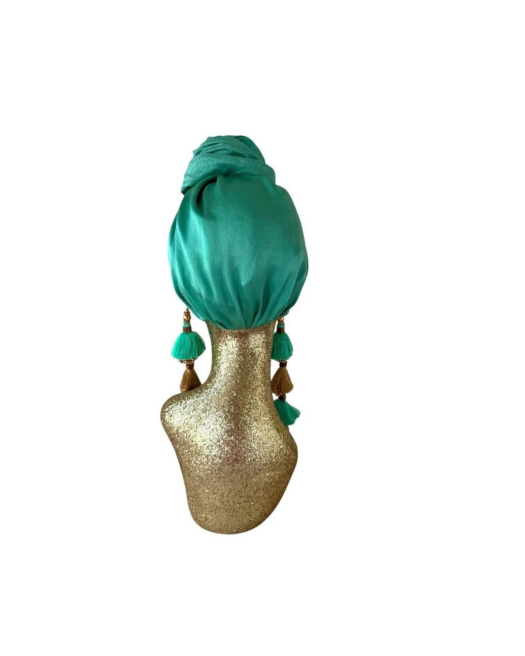 Julia Clancey Green Edith Silk Jade Dorado Reversible Turban