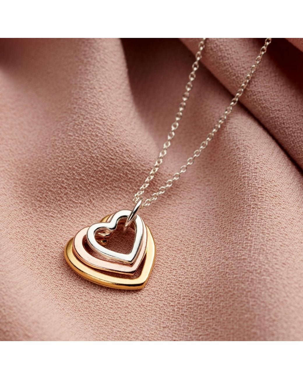 Posh Totty Designs Metallic Mixed Gold Family Heart Necklace