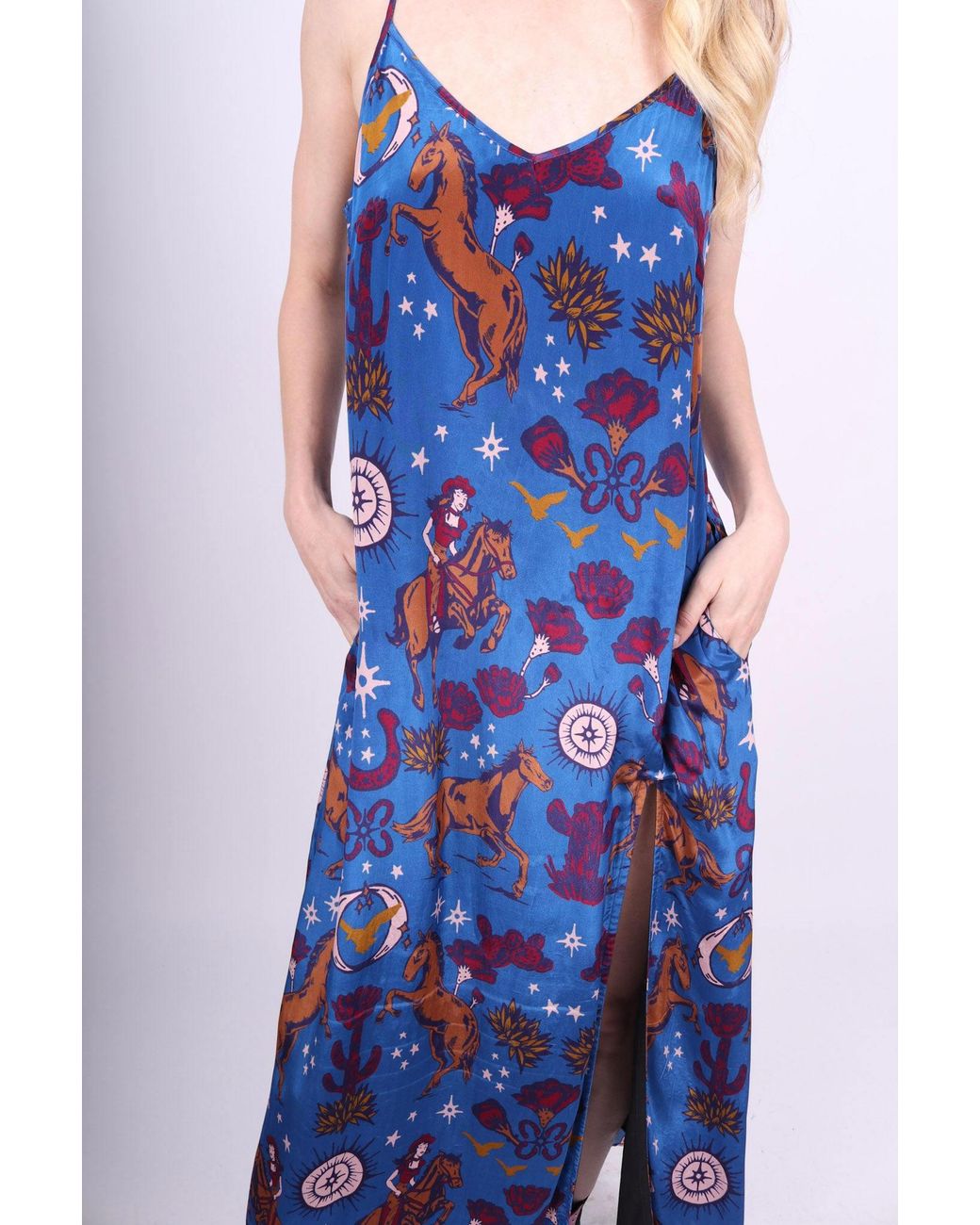 Any Old Iron Blue Easy Rider Star Viscose Dress