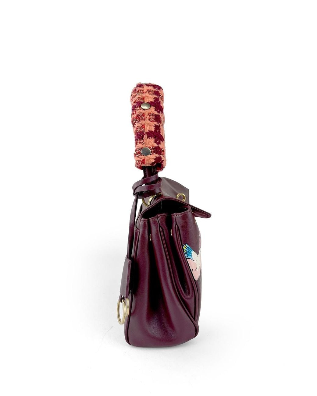 Maison Rubaiyat Purple Henriette Hand-Painted Leather Shoulder Bag – Flower Hat