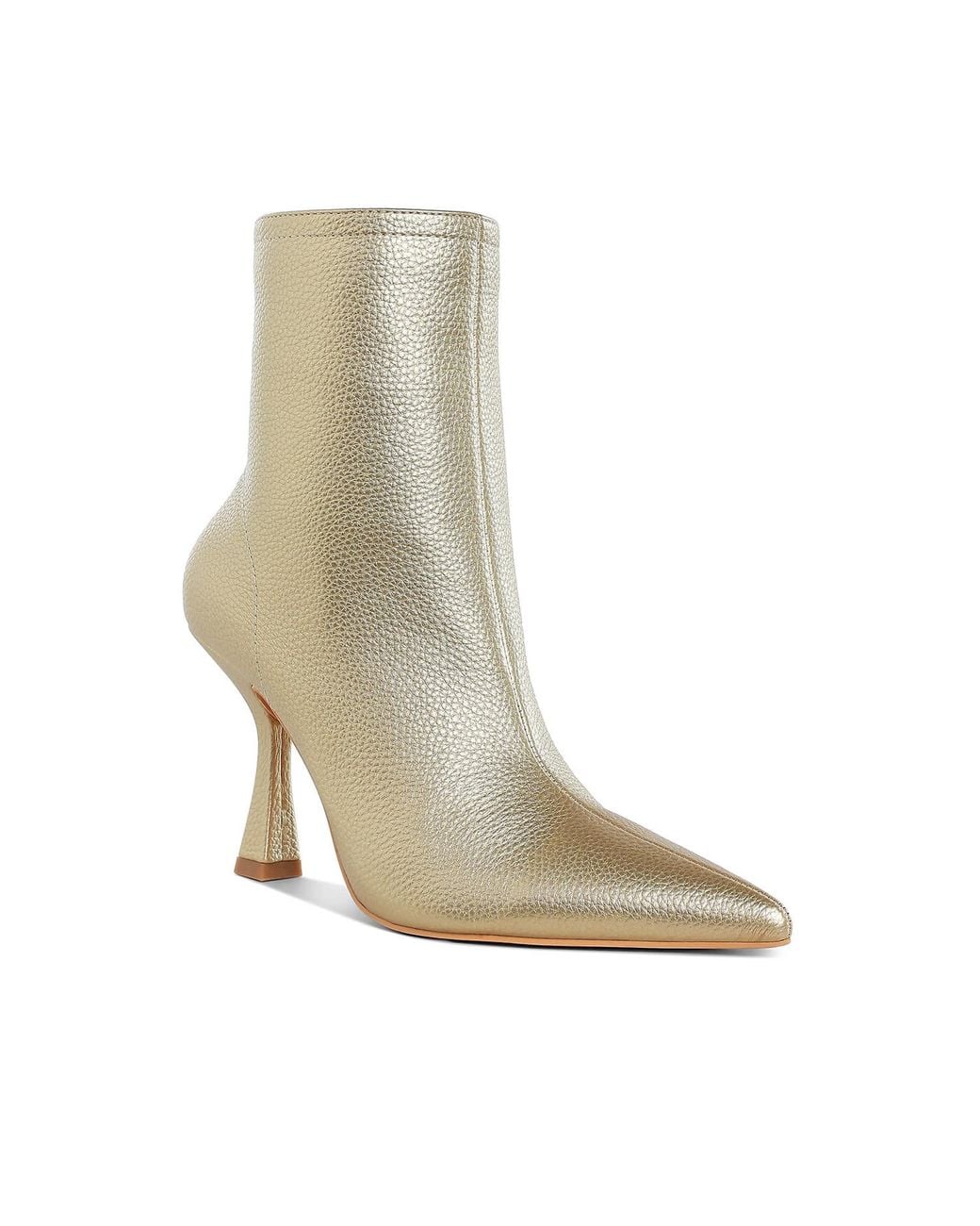 Rag & Co Natural Farnak Metallic Pointed Toe Ankle Boots