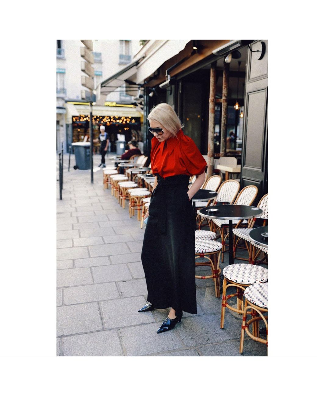 Julia Allert Red Designer Puff Sleeve Blouse –