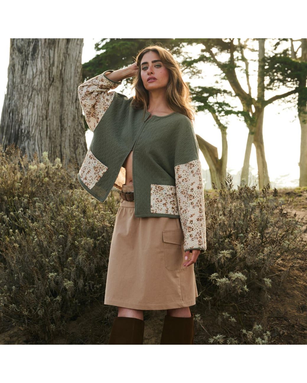 Italia A Collection Natural Neutrals The Khaki Cargo Skirt