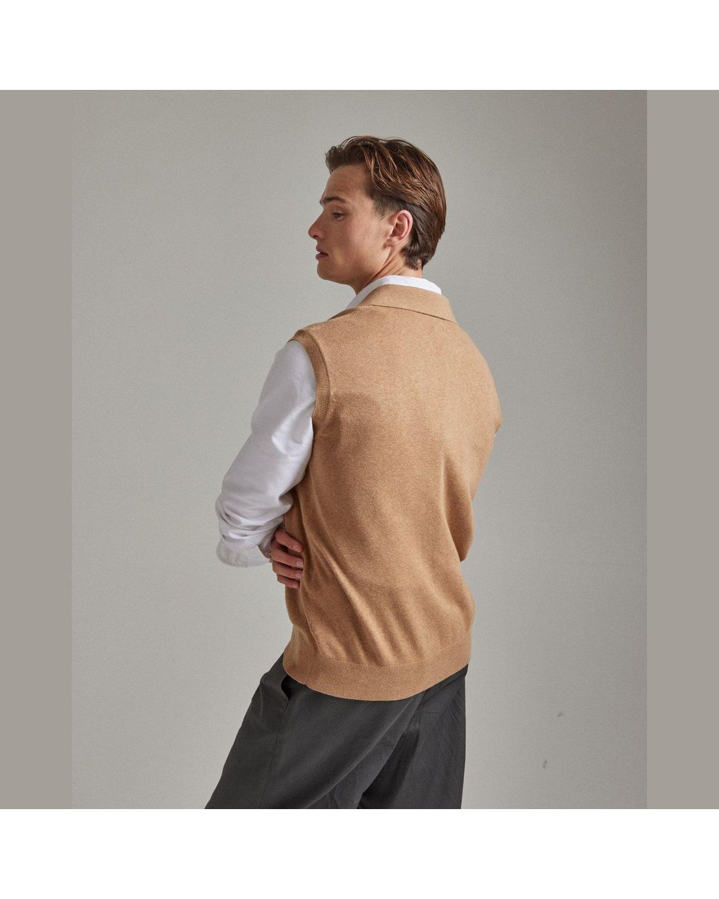 Salts Cashmere Natural Neutrals Polo Collar Tank