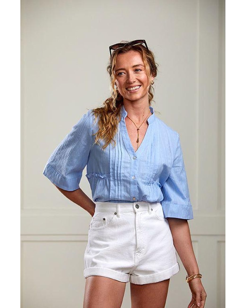 Guinea London Blue Cornflower Cotton Top