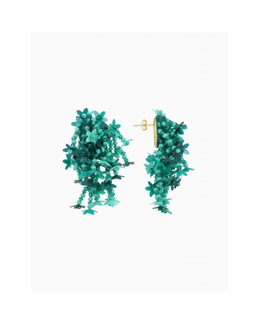 LOTT.gioielli Green Flower Strings M Earrings Ocean