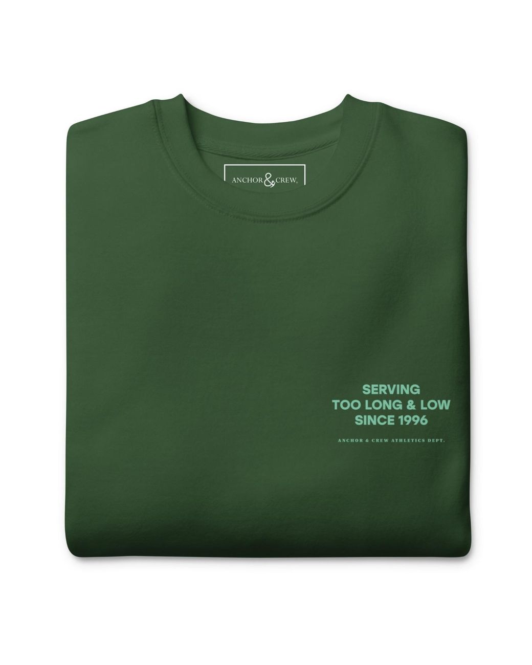 Anchor and Crew Green Forest Set Point Social Volleyball Club League Organic Cotton Sweatshirt for men
