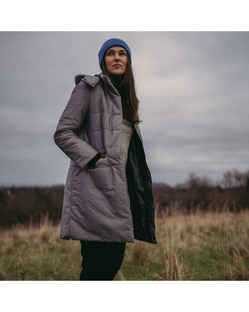 BEIRA Gray Francesca Water Resistant Padded Coat