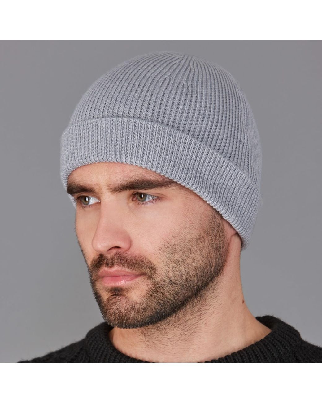 Paul James Knitwear Gray Heavyweight Merino Activewear Beanie