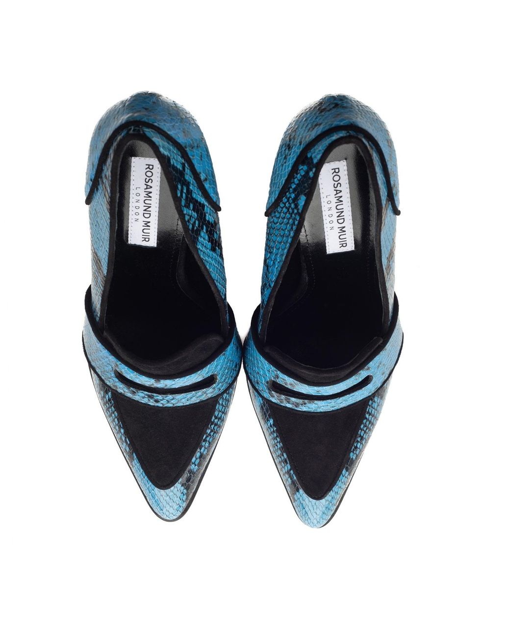Rosamund Muir London Blue Annabel & Snake Print Loafers