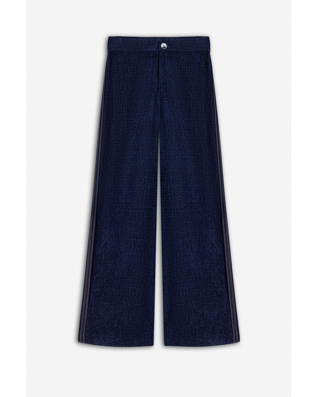 Nocturne Blue Wide Leg Chenille Trousers