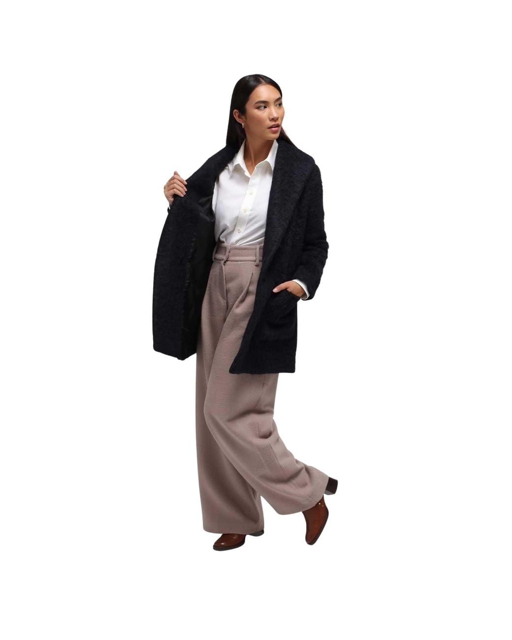 Humans & Land Black Winter Short Coat
